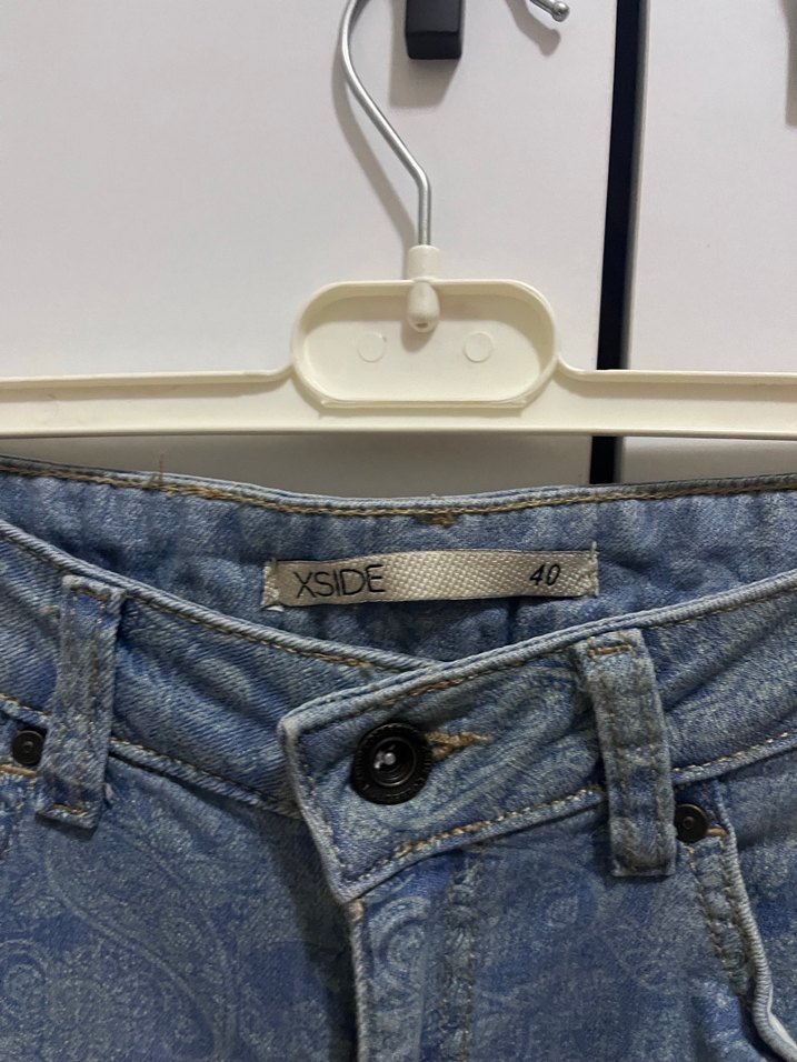 Kadın Mavi Bol Kesim Mini Denim Şort - Görsel 5