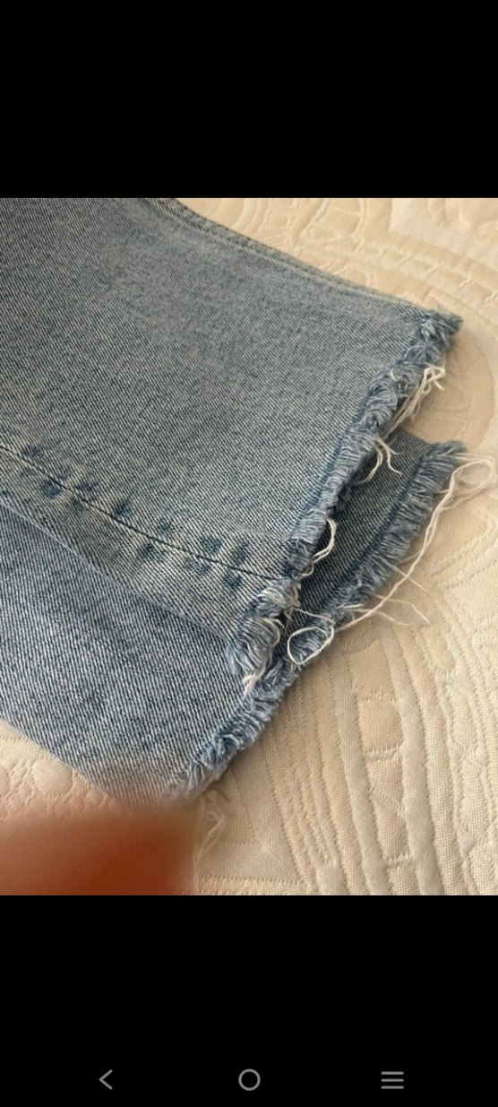 Zara Düğmeli Regular Fit Kadın Mavi Denim Jean - Görsel 4