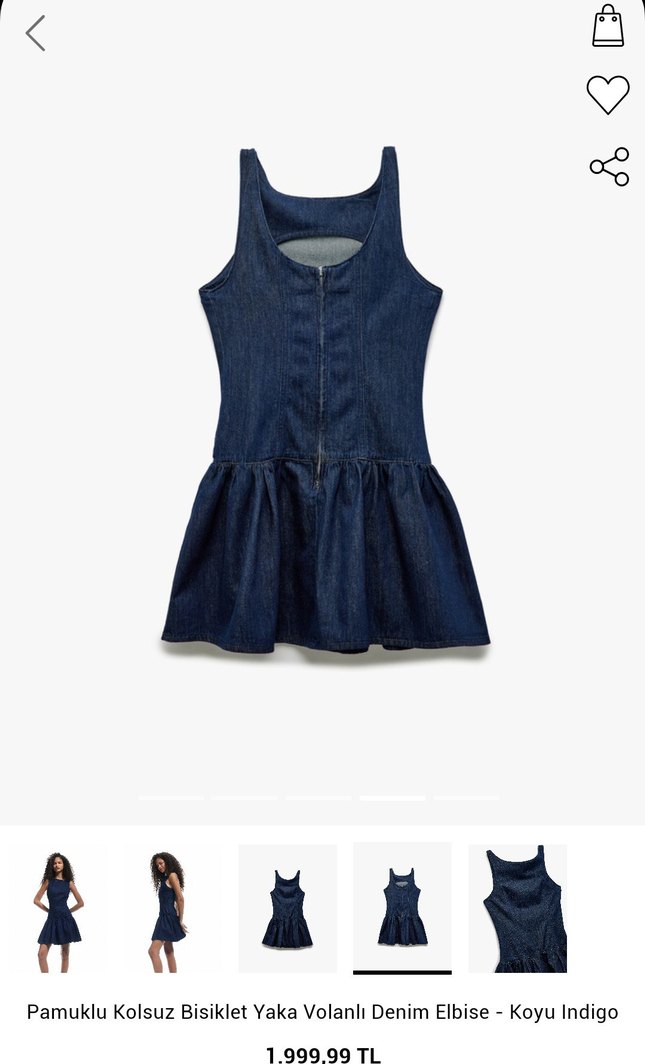 Denim kumaş elbise - Görsel 2