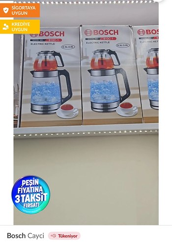 Bosch BS-2025 Çay Makinesi Çift Set Gri-Beyaz - Görsel 2