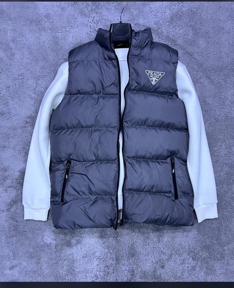 Erkek Gri Fermuarlı Kolsuz Streetwear Yelek - Görsel 5