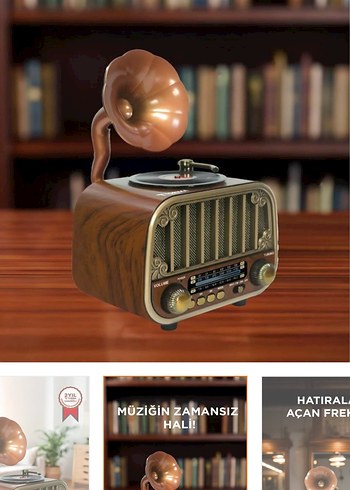 Kahverengi Retro Müzik Sistemi - Görsel 3