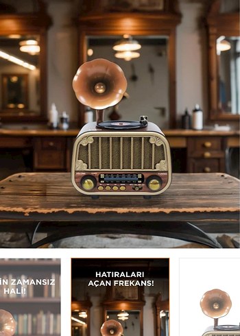 Kahverengi Retro Müzik Sistemi - Görsel 2