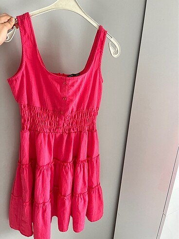 Zara Pembe askılı elbise