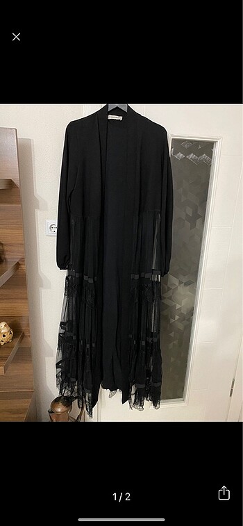 Tül detaylı abaya