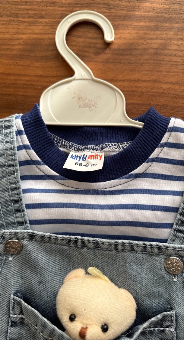 Mavi Kot Erkek Bebek Salopet - Görsel 2