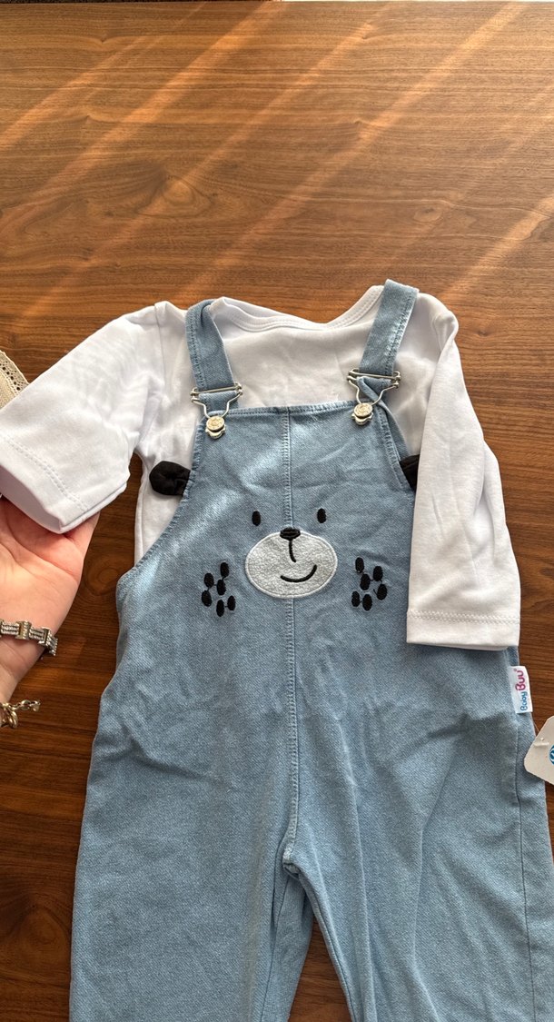 Erkek Çocuk Mavi Denim Salopet - Görsel 2