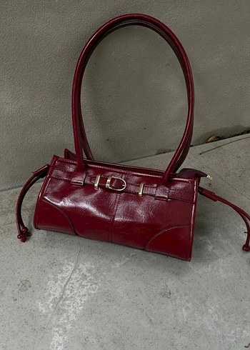 Bordo  Klasik Tokalı Kadın Çanta - Görsel 2
