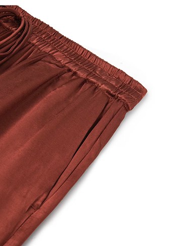 Twist Kahverengi saten twist marka pantolon