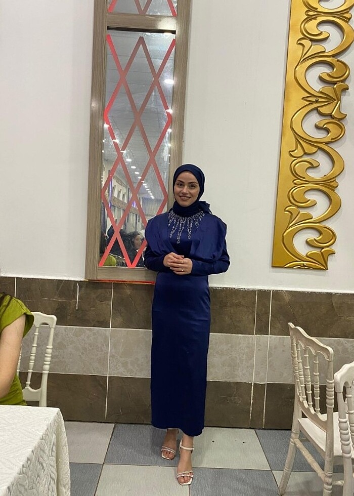 Saten abiye lacivert - Görsel 2