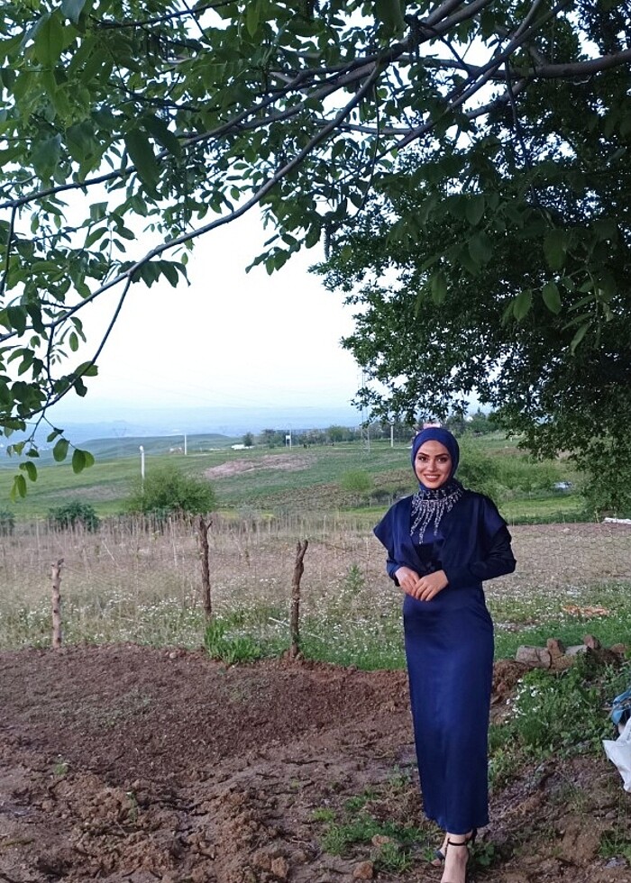 Saten abiye lacivert - Görsel 5