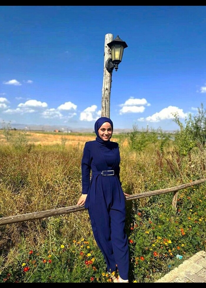 Lacivert kemerli tulum - Görsel 2