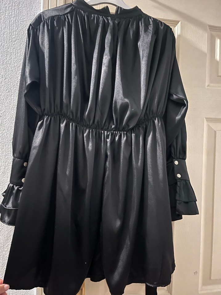 Saten siyah üst - Görsel 4