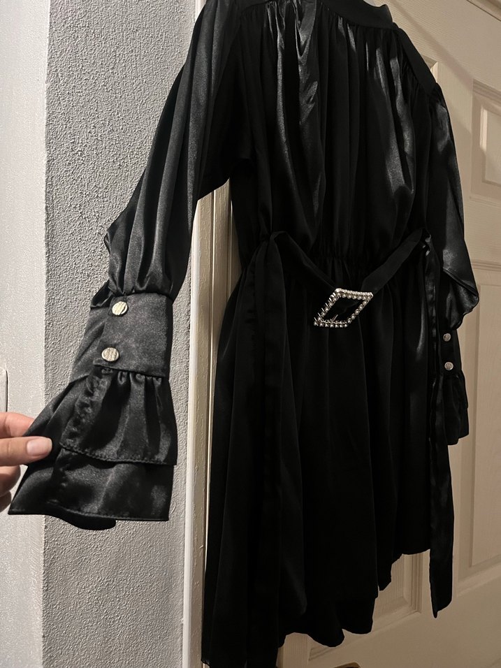 Saten siyah üst - Görsel 2