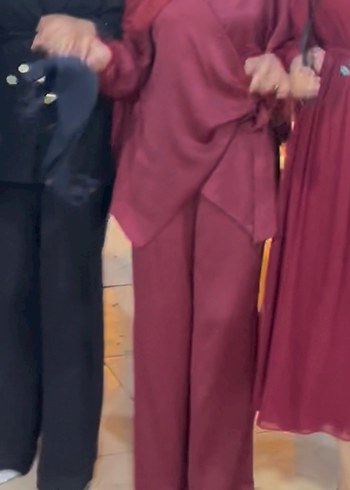 Şal dahil satılık Bordo Uzun tüylü Kollu Kadın Takım özel dikim - Görsel 5