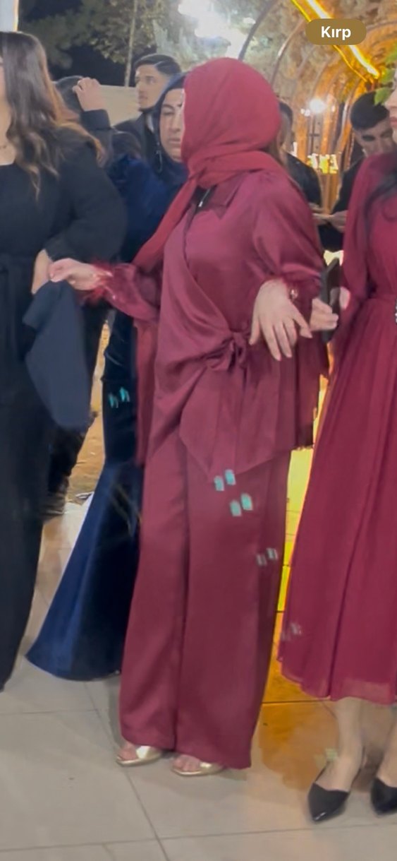 Şal dahil satılık Bordo Uzun tüylü Kollu Kadın Takım özel dikim - Görsel 4