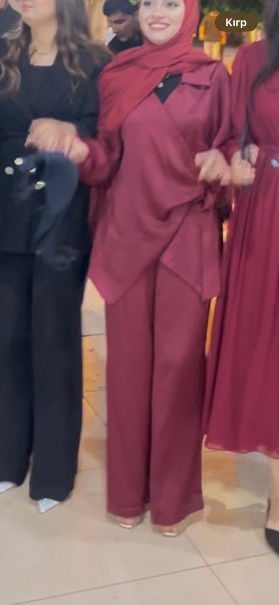 Şal dahil satılık Bordo Uzun tüylü Kollu Kadın Takım özel dikim - Görsel 5