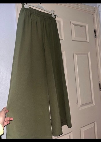 Uzun Kesim Salaş Koyu Haki Kadın kemerli Takım - Görsel 4