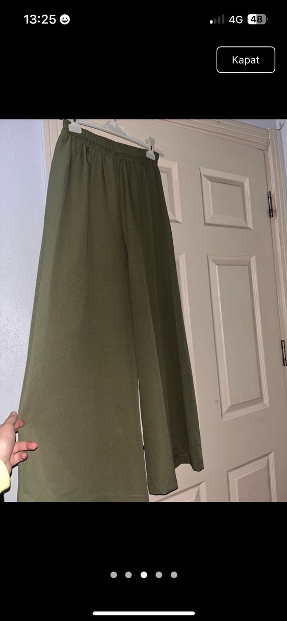 Uzun Kesim Salaş Koyu Haki Kadın kemerli Takım - Görsel 4