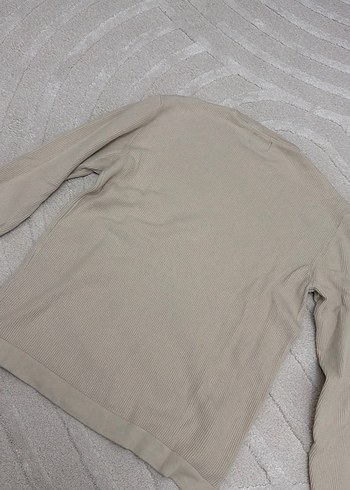 Bej Erkek Uzun Kollu Keten Sweatshirt - Görsel 4