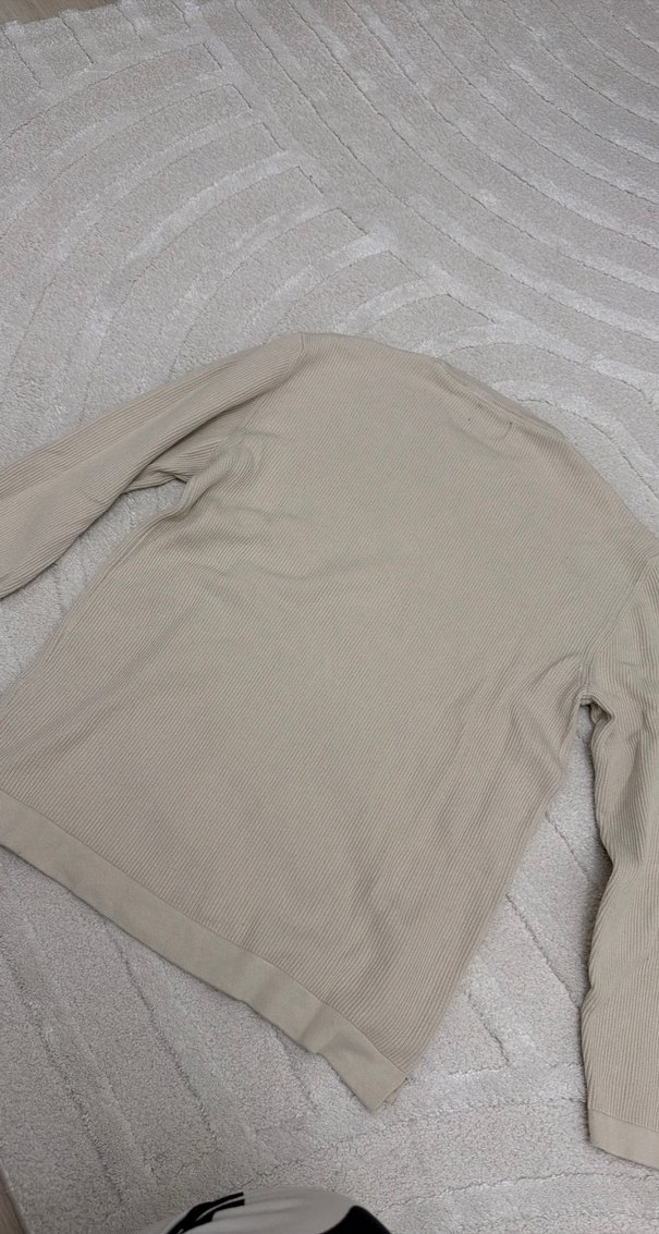 Bej Erkek Uzun Kollu Keten Sweatshirt - Görsel 4