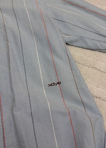 Mavi Çizgili Uzun Kollu Denim Gömlek - Görsel 2