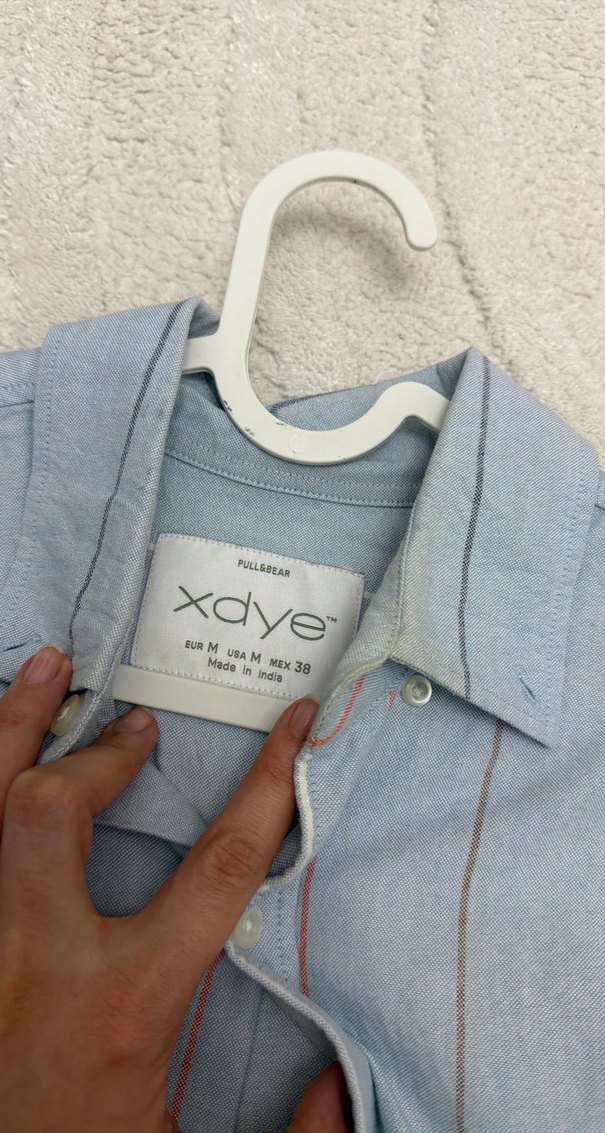 Mavi Çizgili Uzun Kollu Denim Gömlek - Görsel 4