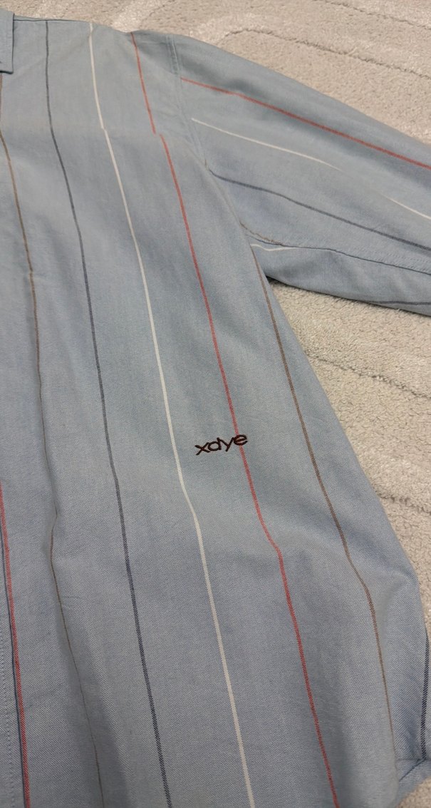 Mavi Çizgili Uzun Kollu Denim Gömlek - Görsel 2