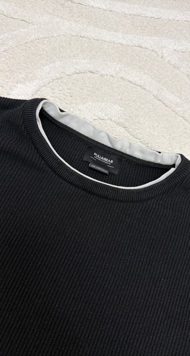 Erkek Siyah Uzun Kollu Triko Kazak - Görsel 2