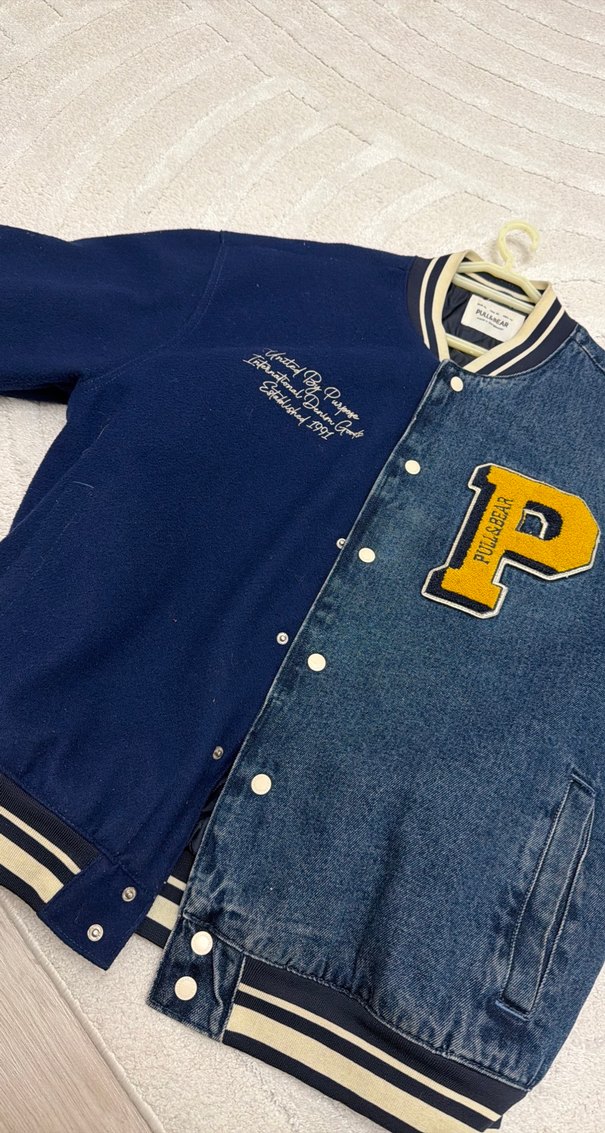 Erkek  Mavi Denim Street Wear Ceket - Görsel 2