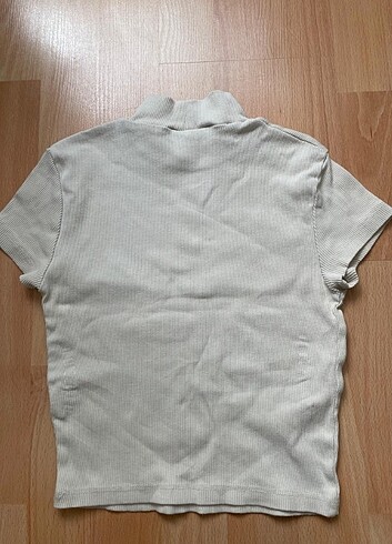 36 Beden Baskılı bej rengi crop