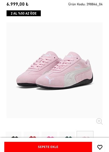 Puma Speedcat Unisex Spor Ayakkabı Pembe - Görsel 2