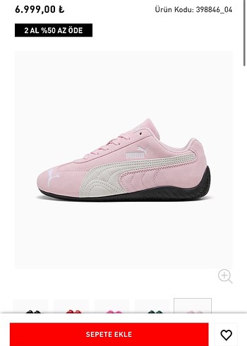 Puma Speedcat Unisex Spor Ayakkabı Pembe - Görsel 3