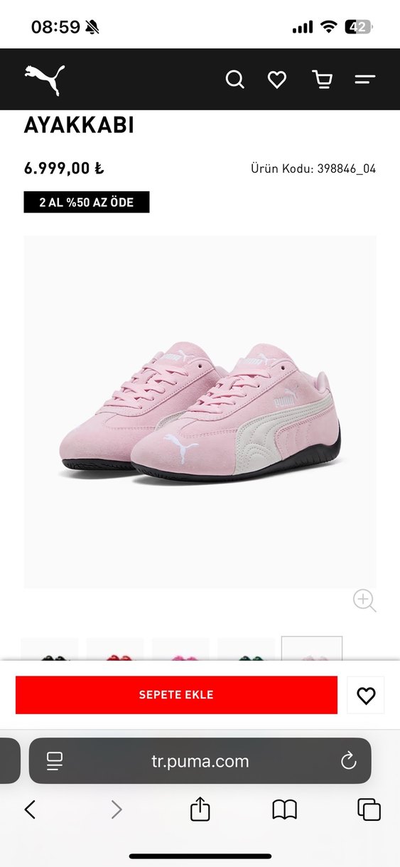 Puma Speedcat Unisex Spor Ayakkabı Pembe - Görsel 2