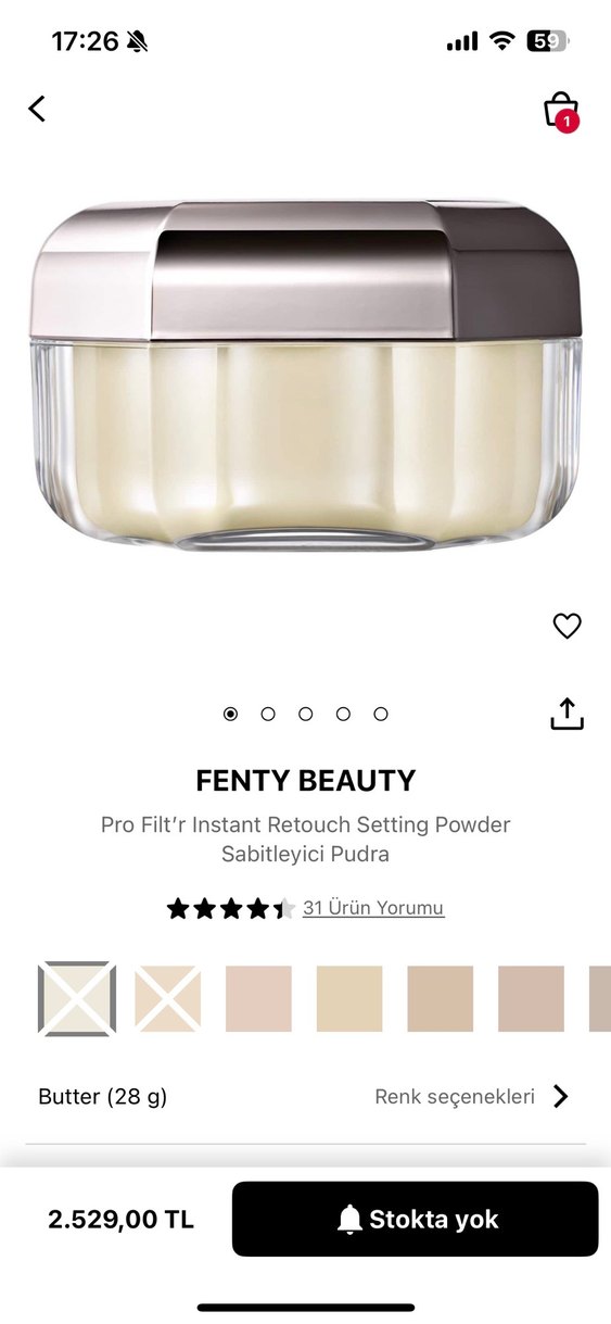 Fenty Beauty Pro Filt'r Sabitleyici Pudra - Butter (28 g) - Görsel 2