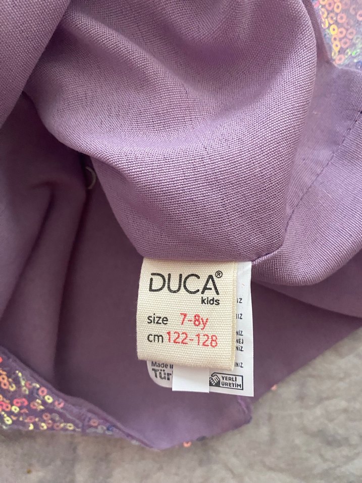 Mor Parlak Kısa Kollu Kız Elbisesi - Görsel 3