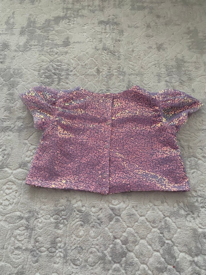 Mor Parlak Kısa Kollu Kız Elbisesi - Görsel 2