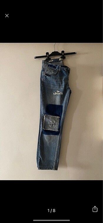 Vintage Yama Detaylı Kot Pantolon