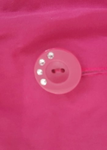 Düğmeli Kapüşonlu Pembe Kız Mont - Görsel 5