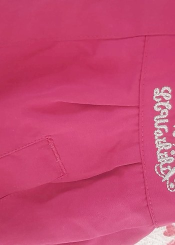 Düğmeli Kapüşonlu Pembe Kız Mont - Görsel 4