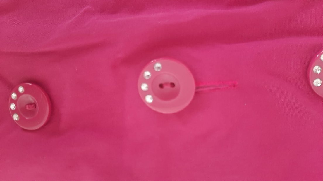 Düğmeli Kapüşonlu Pembe Kız Mont - Görsel 5