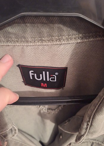 Fulla Düğmeli yeşil eskitme desenli jean Kadın Gömlek Ceket - Görsel 4