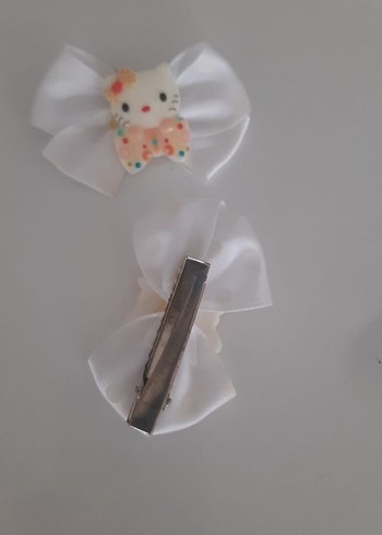 Hello Kitty Beyaz Fiyonklu Çocuk Toka ve güneşli toka - Görsel 4