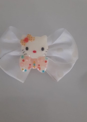 Hello Kitty Beyaz Fiyonklu Çocuk Toka ve güneşli toka - Görsel 3