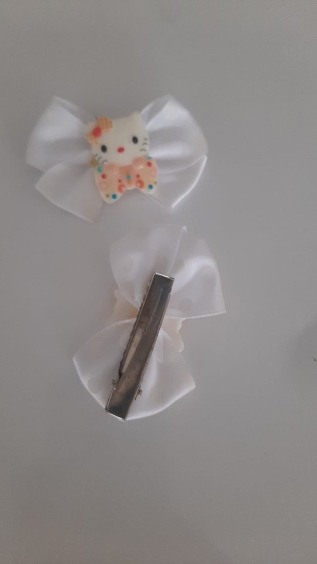 Hello Kitty Beyaz Fiyonklu Çocuk Toka ve güneşli toka - Görsel 4