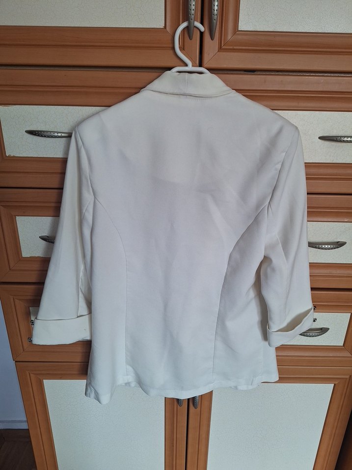 Kadın Beyaz Blazer Ceket - Görsel 4