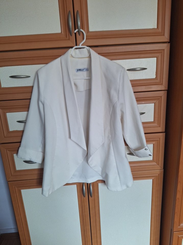 Kadın Beyaz Blazer Ceket - Görsel 2