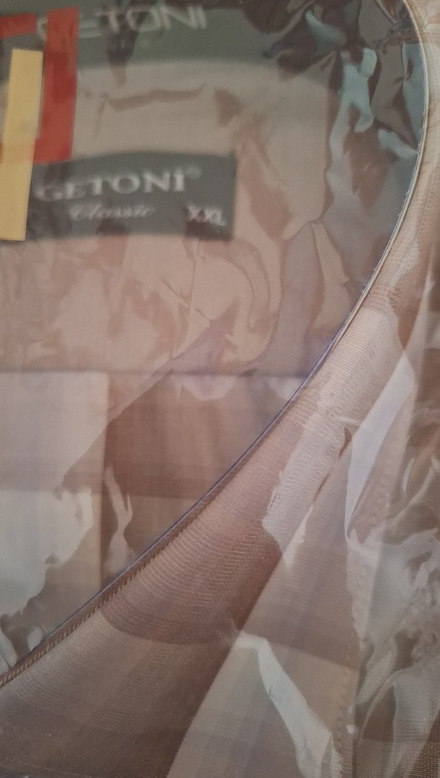 Bej Desenli Uzun Kollu Erkek Gömlek - Görsel 2