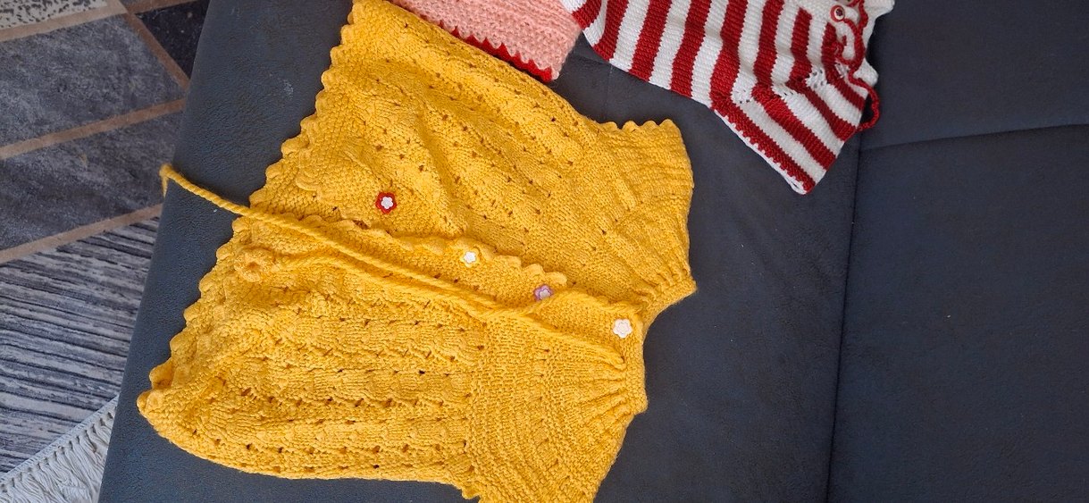 Kızlar için Nakışlı Örgü Bohem Yelekler - Görsel 5