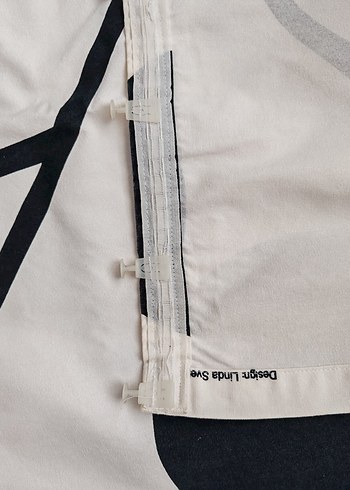 İkea Sarı Siyah Ağaç 2 kanat perde - Görsel 4